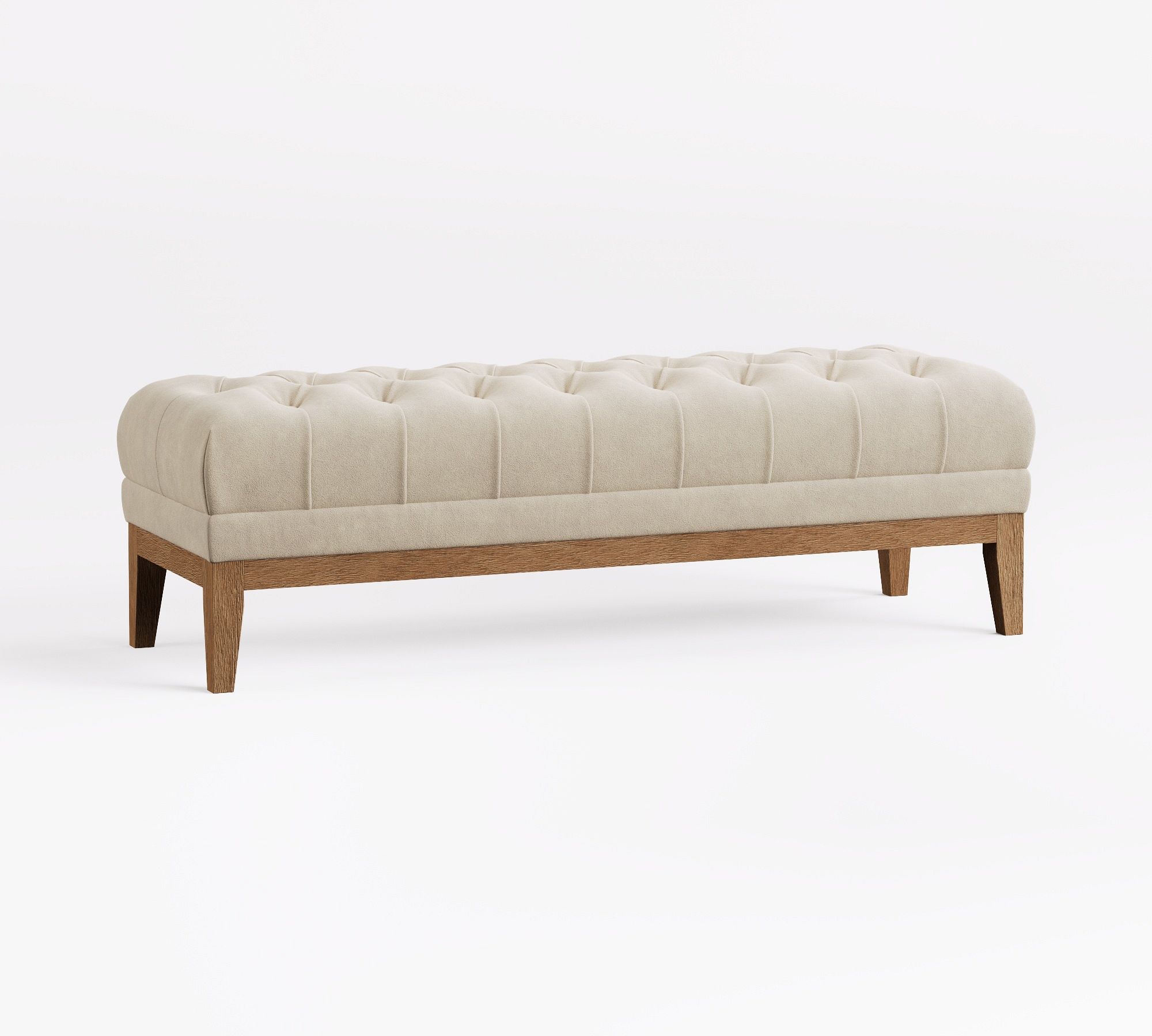 Edgewood Tufted Leather Bench - thumbnail 4