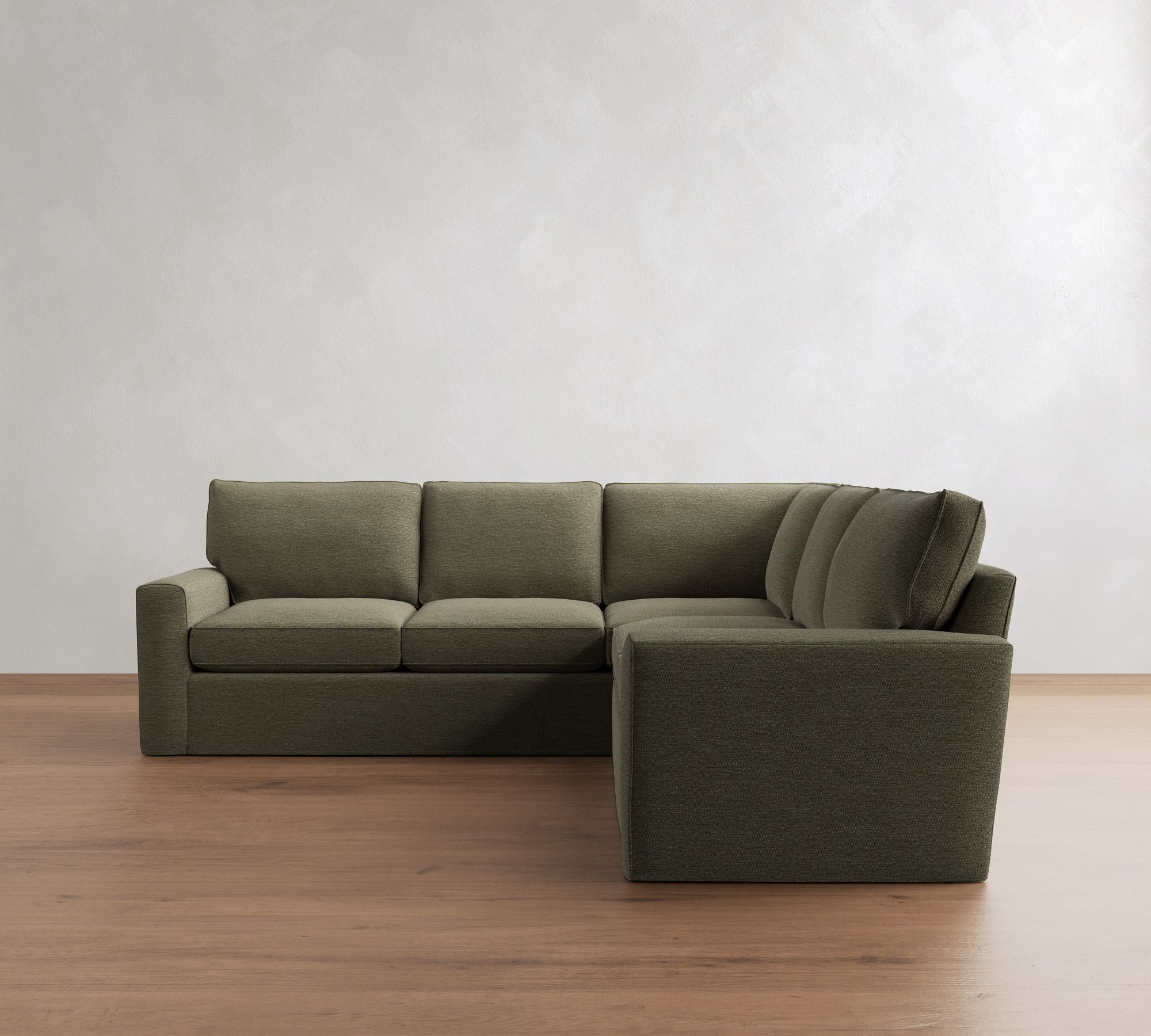Pearce Square Arm Slipcovered 2-Piece L-Shaped Sectional (110")
