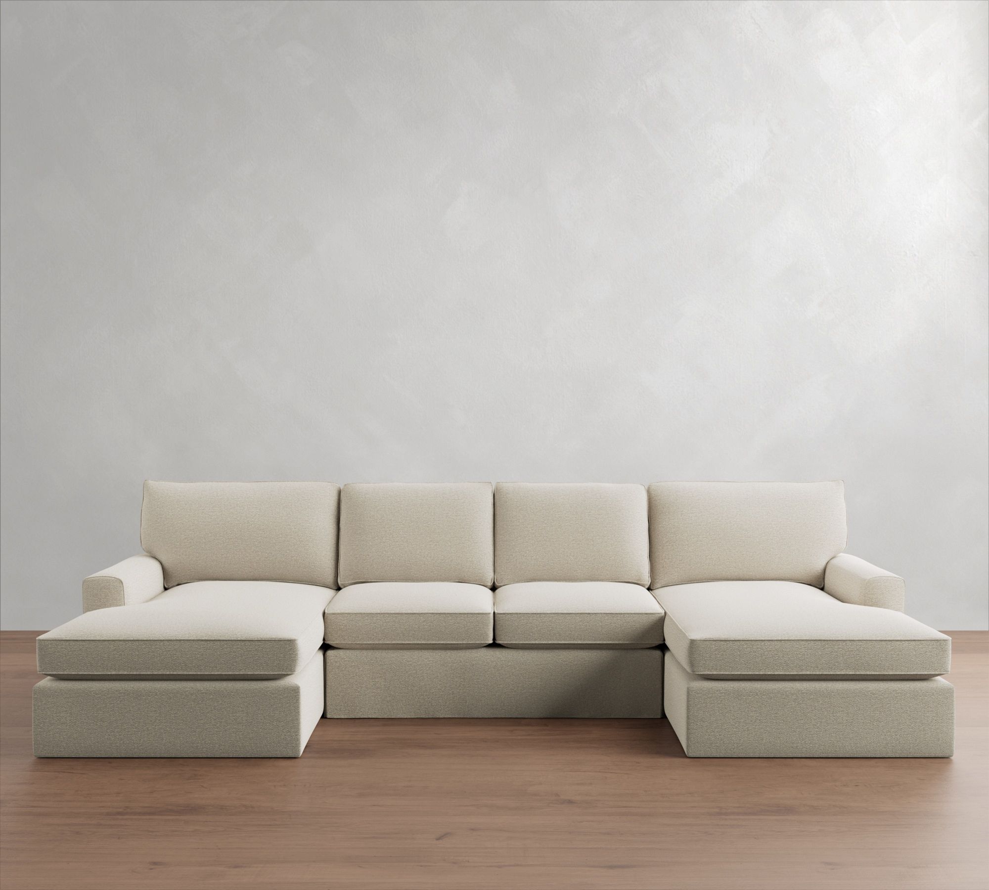 Pearce Square Arm Slipcovered Double Chaise Sectional (124"&ndash;175") - thumbnail 3