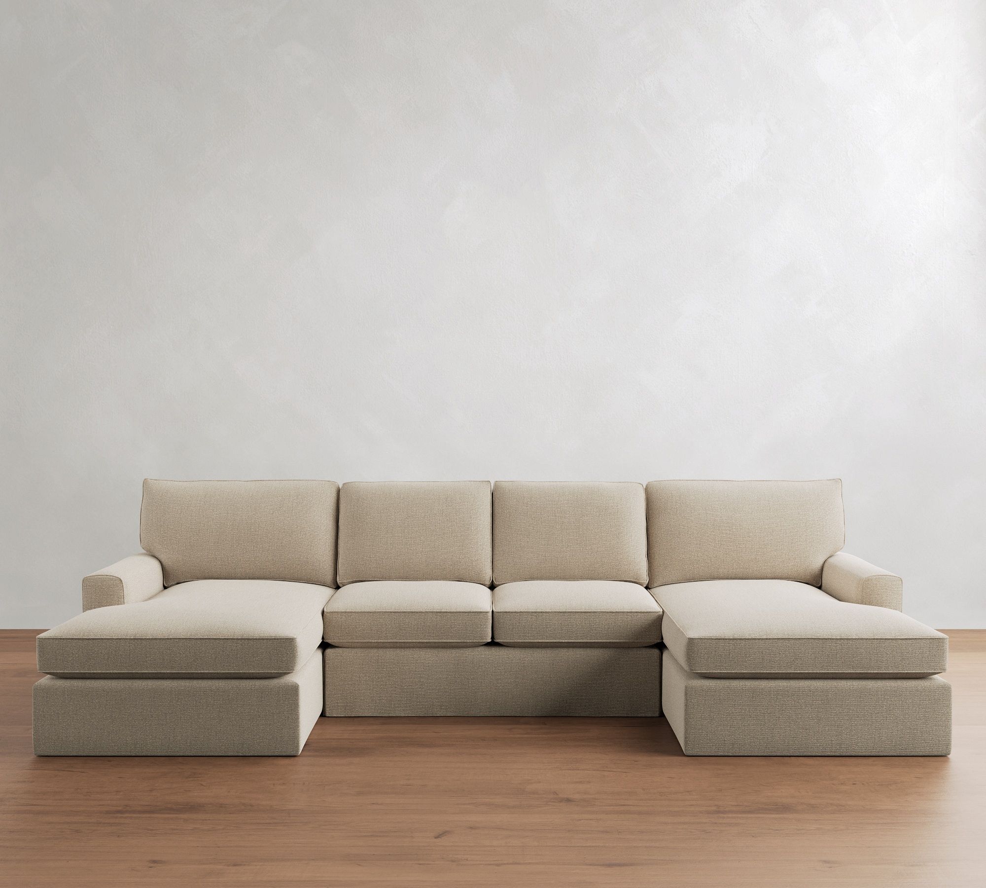 Pearce Square Arm Slipcovered Double Chaise Sectional (124"&ndash;175") - thumbnail 5