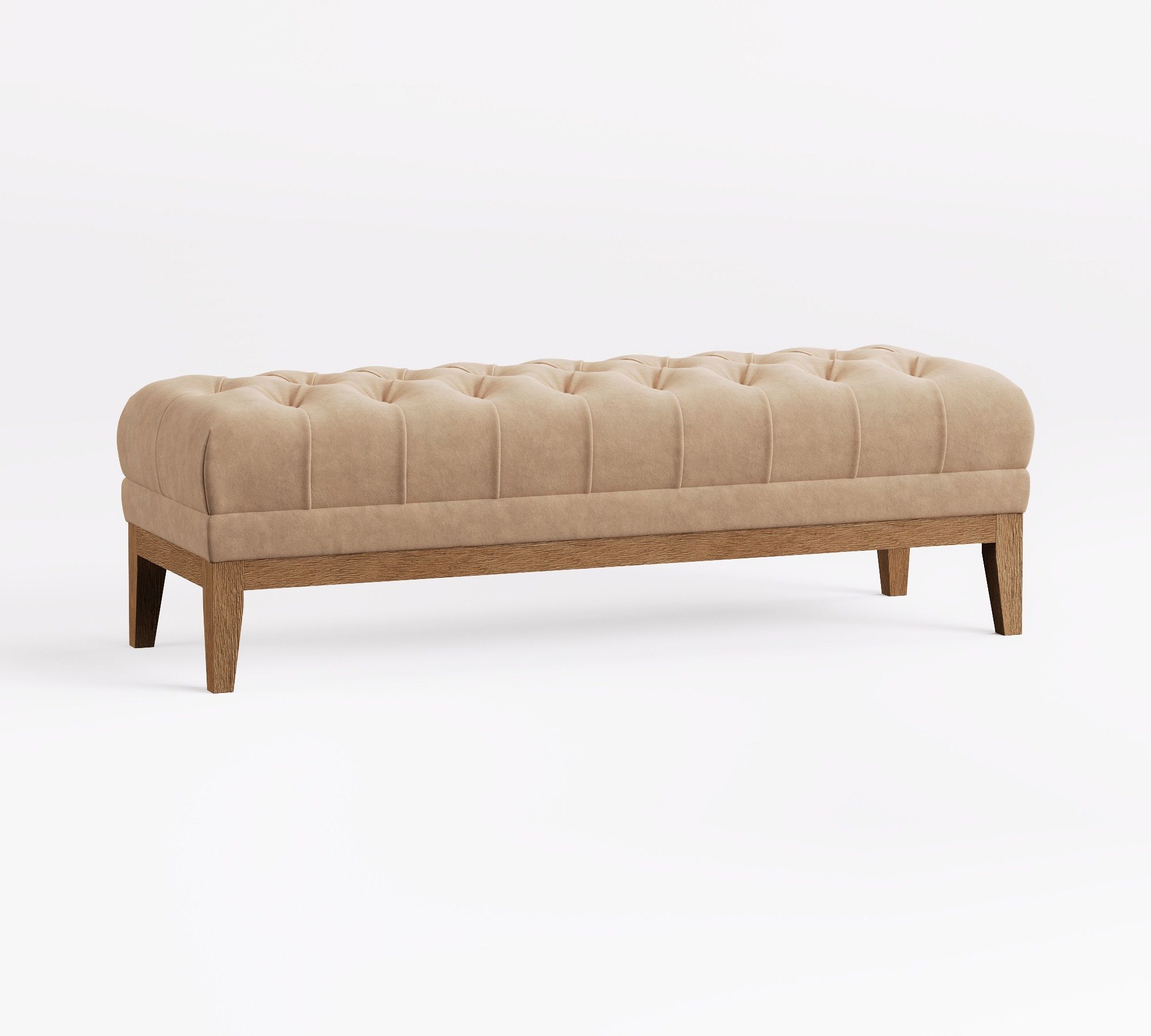 Edgewood Tufted Leather Bench - thumbnail 5