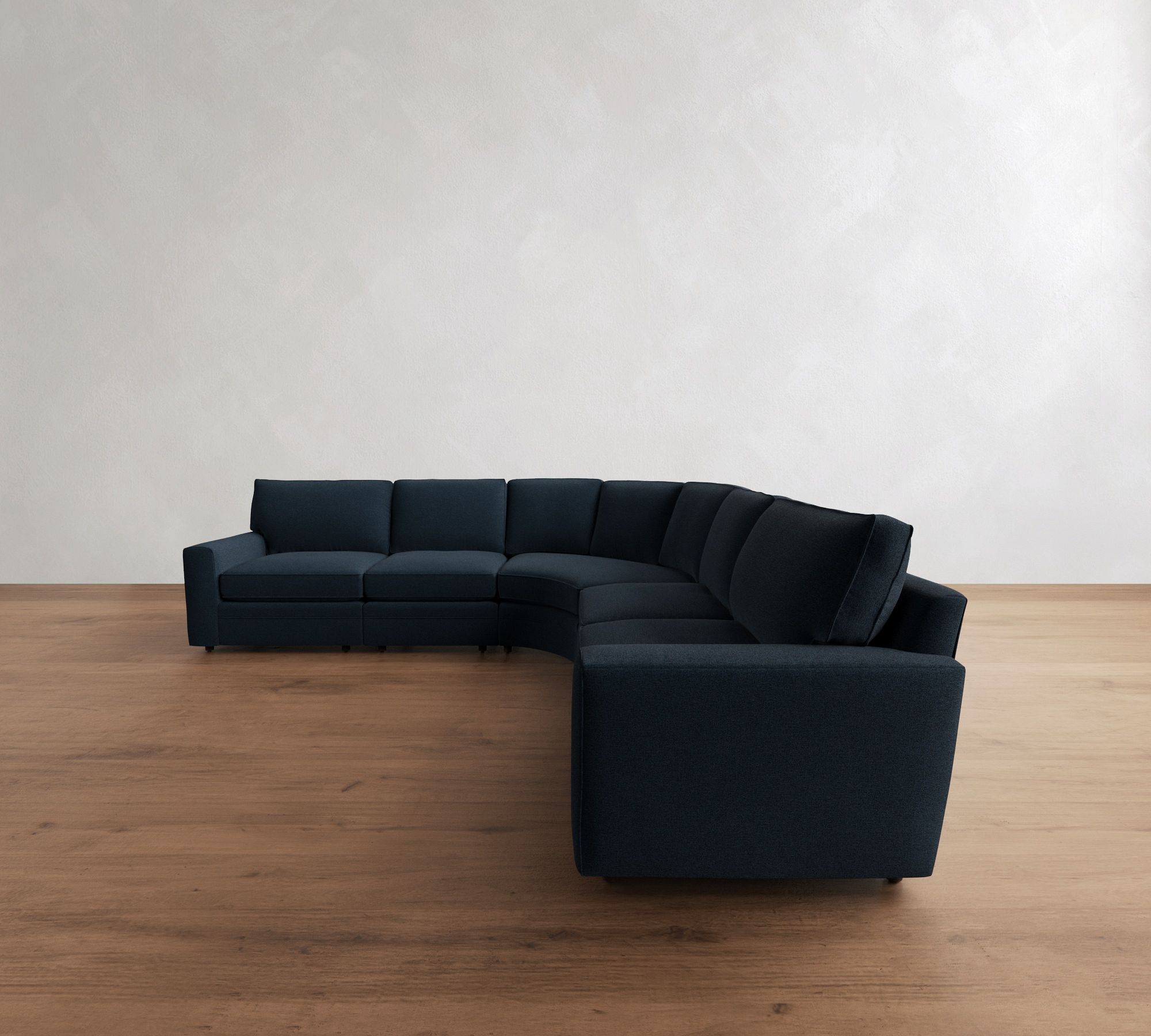 Pearce Square Arm 5-Piece Curved Wedge Sectional (127")