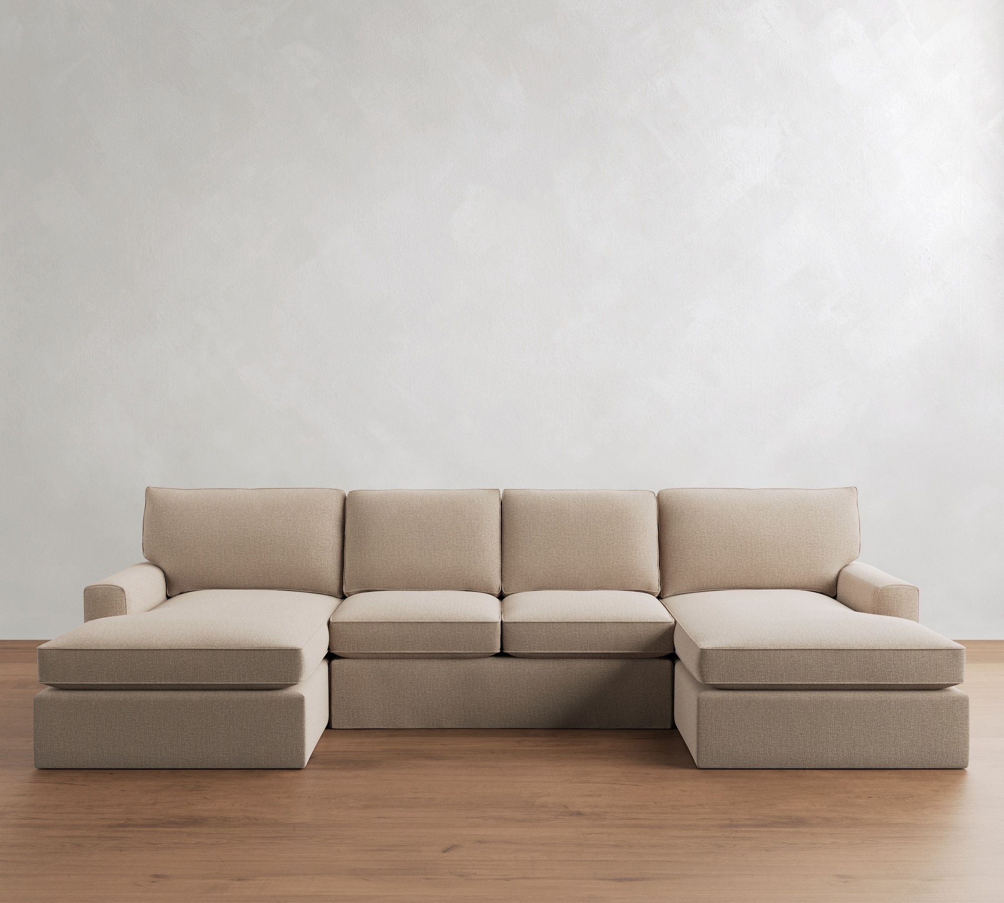 Pearce Square Arm Slipcovered Double Chaise Sectional (124"&ndash;175") - thumbnail 6