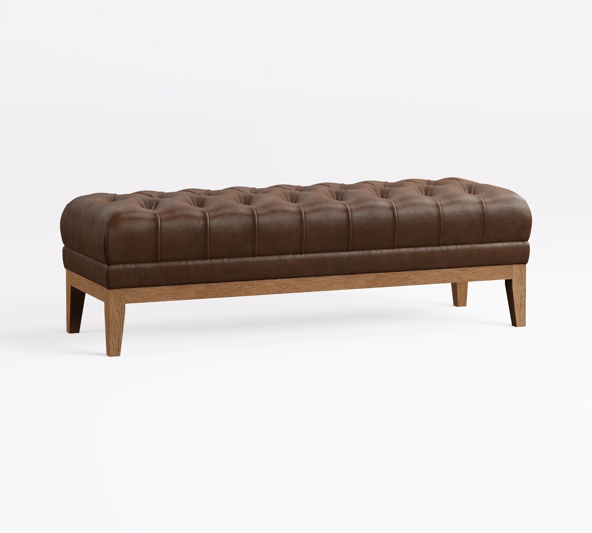 Edgewood Tufted Leather Bench - thumbnail 10