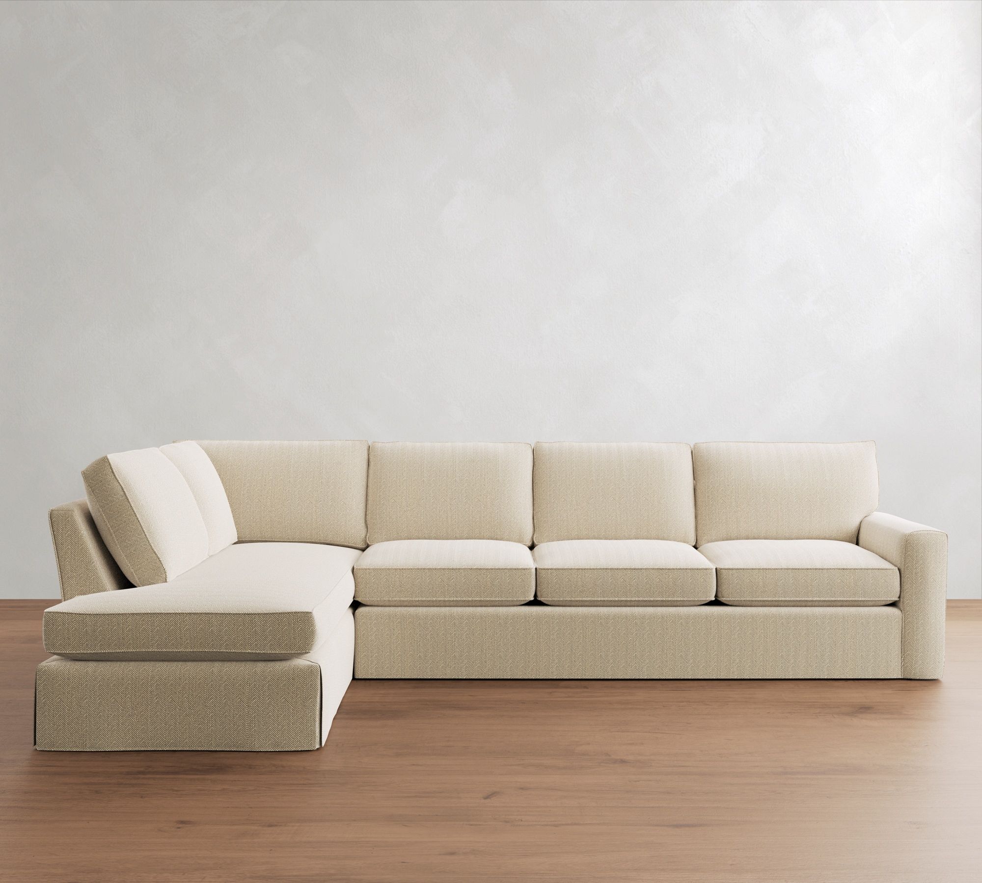 Pearce Square Arm Slipcovered Return Bumper Sectional (110"&ndash;140") - thumbnail 3