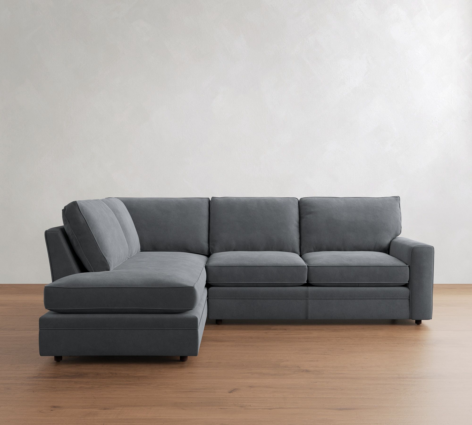 Pearce Square Arm Leather Return Bumper Sectional (112") - thumbnail 4