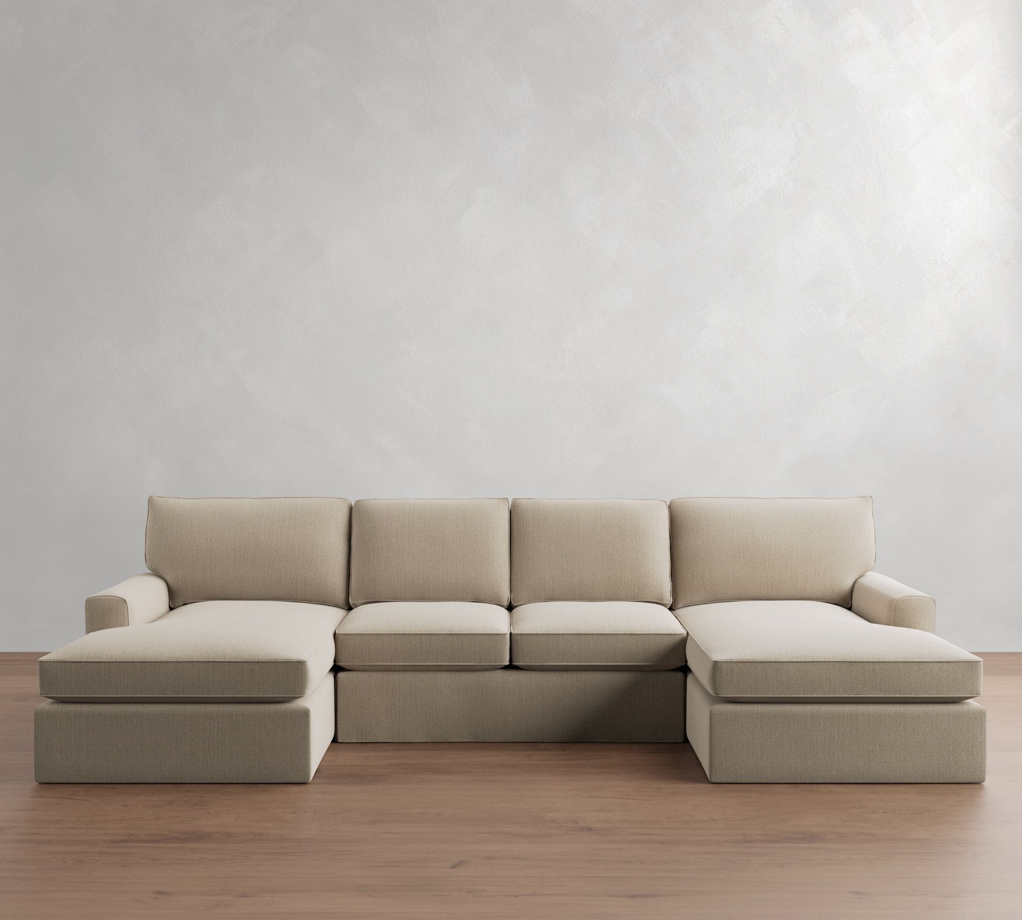 Pearce Square Arm Slipcovered Double Chaise Sectional (124"&ndash;175") - thumbnail 9