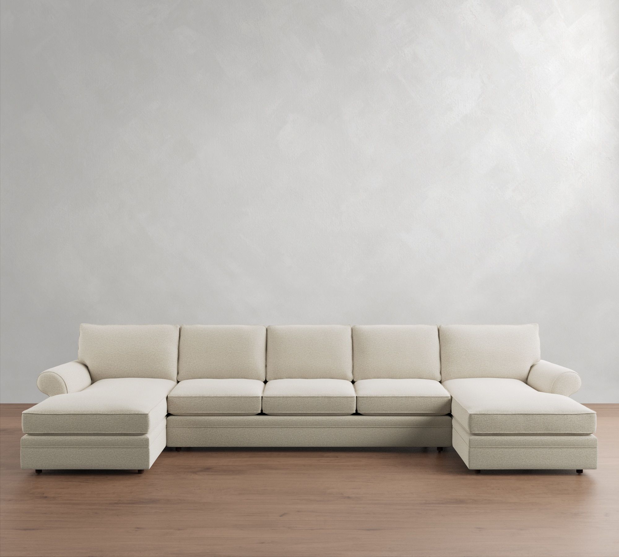 Pearce Roll Arm Double Chaise Sectional (136"&ndash;186")