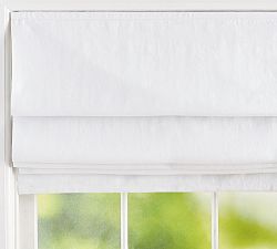 Custom Belgian Flax Linen Roman Blackout Shade