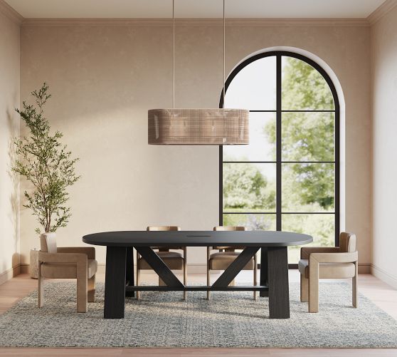 Keaton Elliptical Communal Dining Table (96"-144") by Pottery Barn
