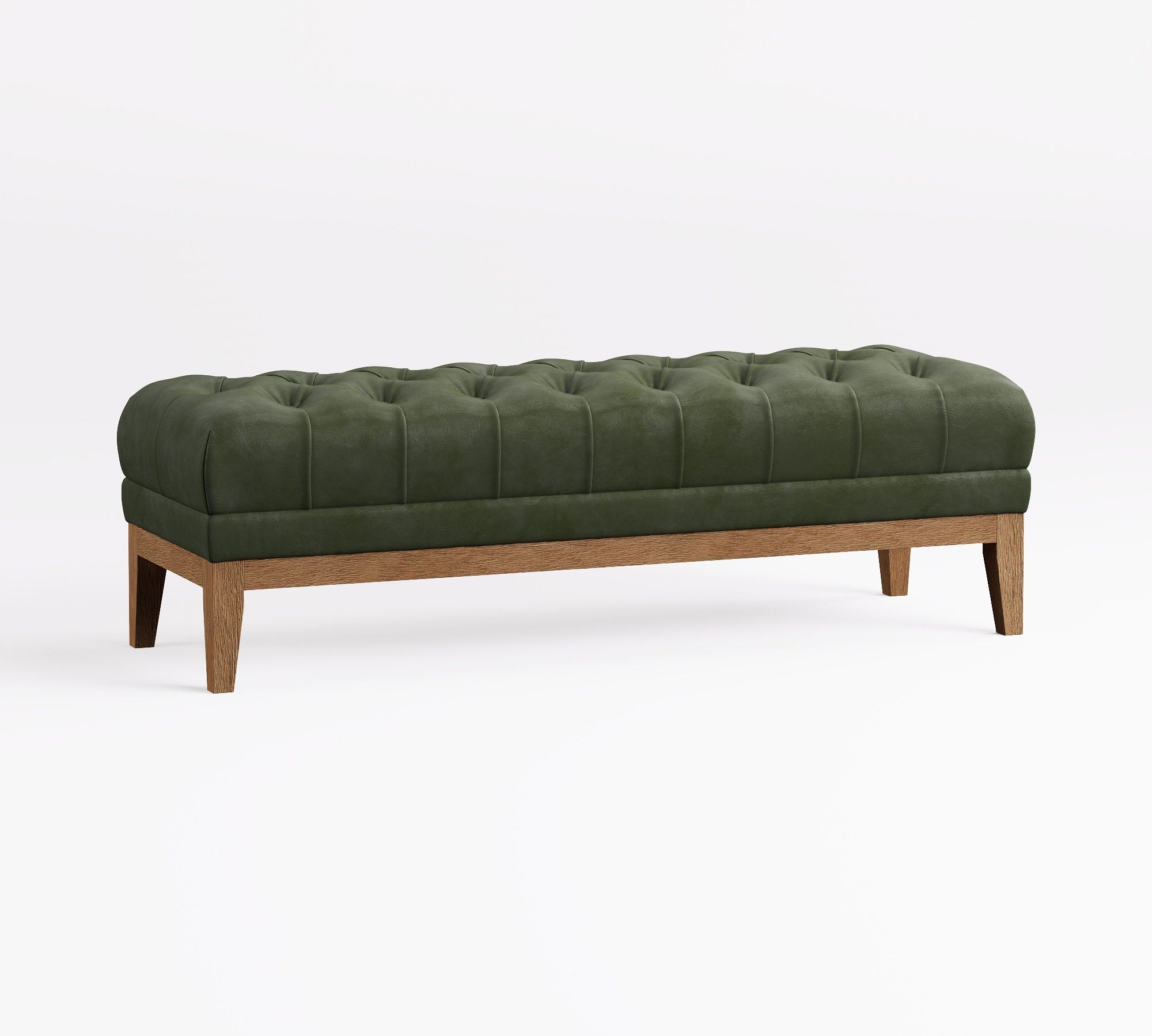 Edgewood Tufted Leather Bench