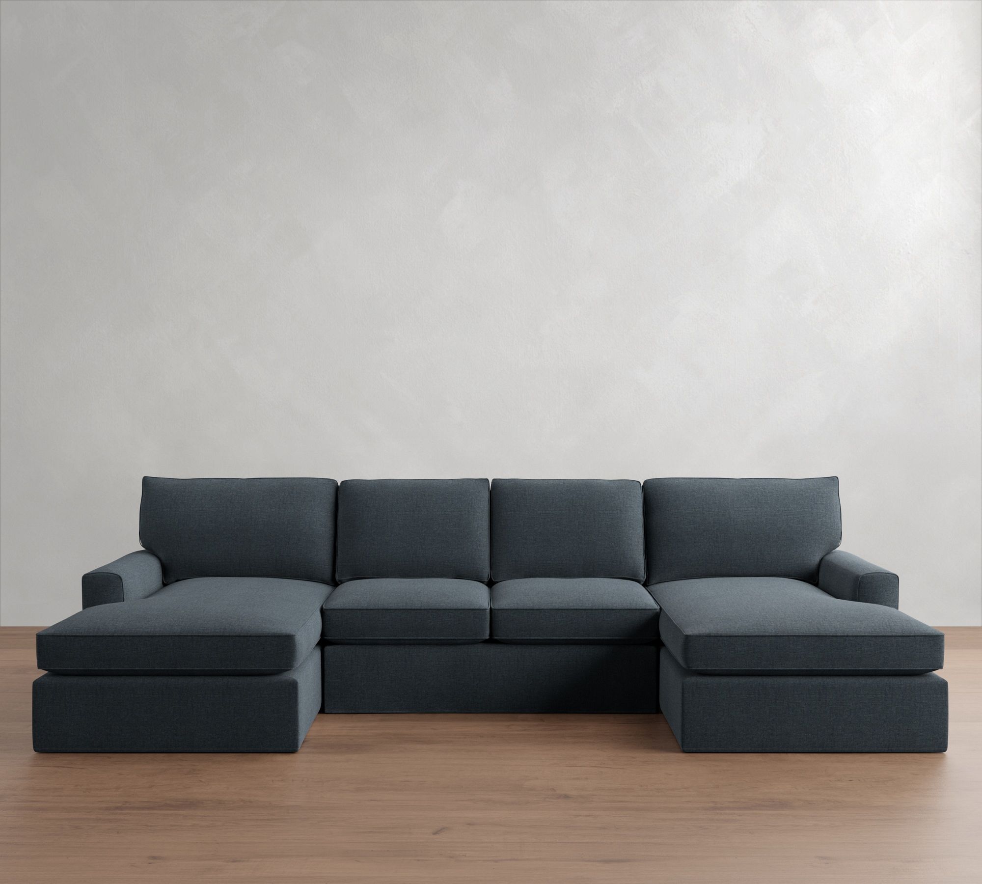 Pearce Square Arm Slipcovered Double Chaise Sectional (124"&ndash;175") - thumbnail 4