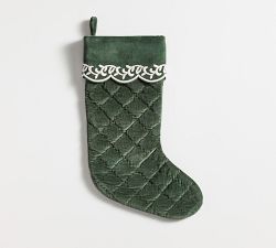 Heirloom Embroidered Velvet Stocking