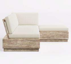 Indio Eucalyptus Modern Platform 3-Piece Loveseat Outdoor Sectional (90")