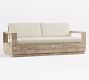 Indio Eucalyptus Modern Platform Outdoor Sofa (77")