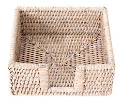 Open Box: Tava Handwoven Napkin Holder (6"x 6.5") - White Wash
