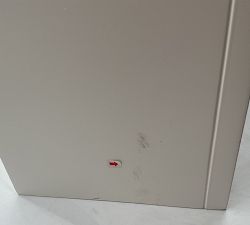 Open Box: Ranulf Overhead Bath Cabinet - White, Chrome