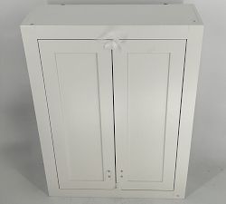 Open Box: Ranulf Overhead Bath Cabinet - White, Chrome Hardware