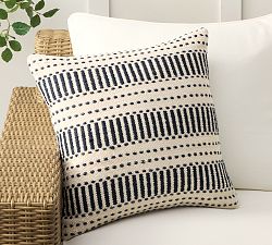 Open Box: Harbor Textured Striped Outdoor Pillow, 20" - Navy