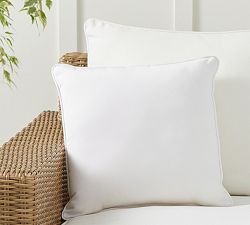 Open Box: Sunbrella® Contrast Piped Solid Outdoor Pillow, 18" - Natural