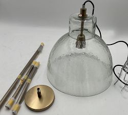 Open Box: Bridget Recycled Glass Flared Pendant (14") - Tumbled Brass