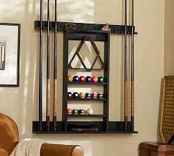 Open Box: Cue Stick Wall Mount Storage Rack - Black Berry Finish
