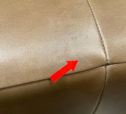 Open Box: Pearce Square Arm Leather Sofa, Grand (91") - Legacy Taupe, Espresso