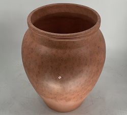 Open Box: Sienna Fiber Stone Outdoor Planter, Large (19.75"D x 24"H) - Terracotta