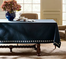 Kravet Floral Embroidered Tablecloth