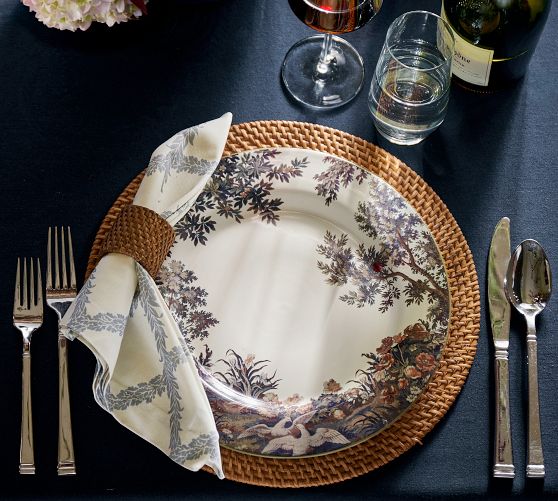 Kravet Folly Scenic Stoneware Dinner Plates - Set of 4