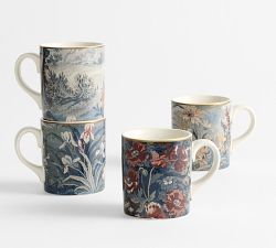 Kravet Stoneware Folly Scenic Stoneware Mugs - Set of 4