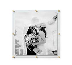 Open Box: Acrylic Floating Double Panel Wall Frame (36" x 36") - Brass