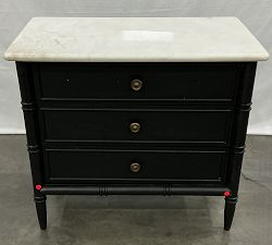 Open Box: Adrien Marble Nightstand (34") - Black, Antique Brass