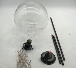 Open Box: Anderson Clear Glass Globe Pendant, Small (12"Diam.) - Bronze, Clear