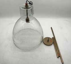 Open Box: Bridget Recycled Glass Pendant, Large (17") - Tumbled Brass
