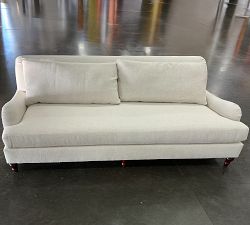 Open Box: Carlisle Grand Bench Sofa without Nailheads (90"), Poly Fill - Performance Boucle Oatmeal