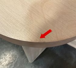 Open Box: Cayman Round Console Table (48") - Biscotti