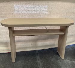 Open Box: Cayman Round Console Table (48") - Biscotti