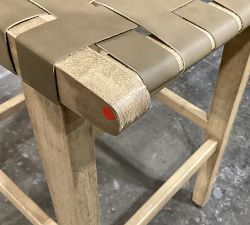 Open Box: Fenton Leather Bar Stool (30") - Legacy Taupe, Seadrift