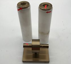 Open Box: Frances Alabaster Double Tube Sconce (22") - Tumbled Brass