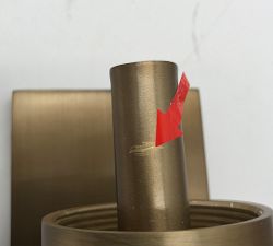 Open Box: Frances Alabaster Double Tube Sconce (22") - Tumbled Brass