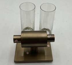 Open Box: Frances Double Tube Sconce (20") - Tumbled Brass