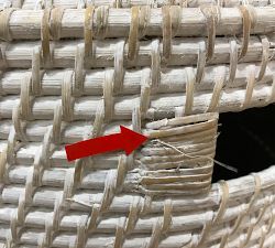 Open Box: Tava Handwoven Rattan Divided Hamper - White