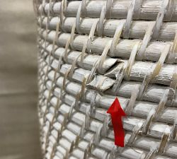 Open Box: Tava Handwoven Rattan Divided Hamper - White