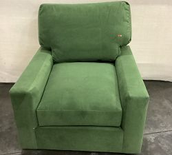 Open Box: Turner Square Arm Small Armchair without Nailheads (36") - Performance Everydayvelvet Fern