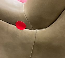 Open Box: Willem Leather Armchair - Legacy Taupe, Black Legs