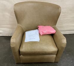 Open Box: Willem Leather Armchair - Legacy Taupe, Black Legs