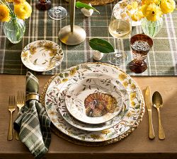 Bedford Harvest Stoneware Turkey Dinner Plates - Set of 4