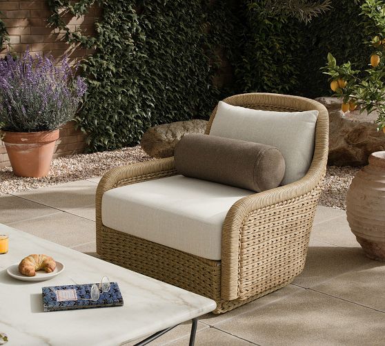 Tarian Aluminum Swivel Outdoor Lounge Chair by Pottery Barn