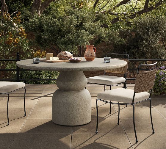Valcor Concrete Outdoor Dining Table (55") by Pottery Barn